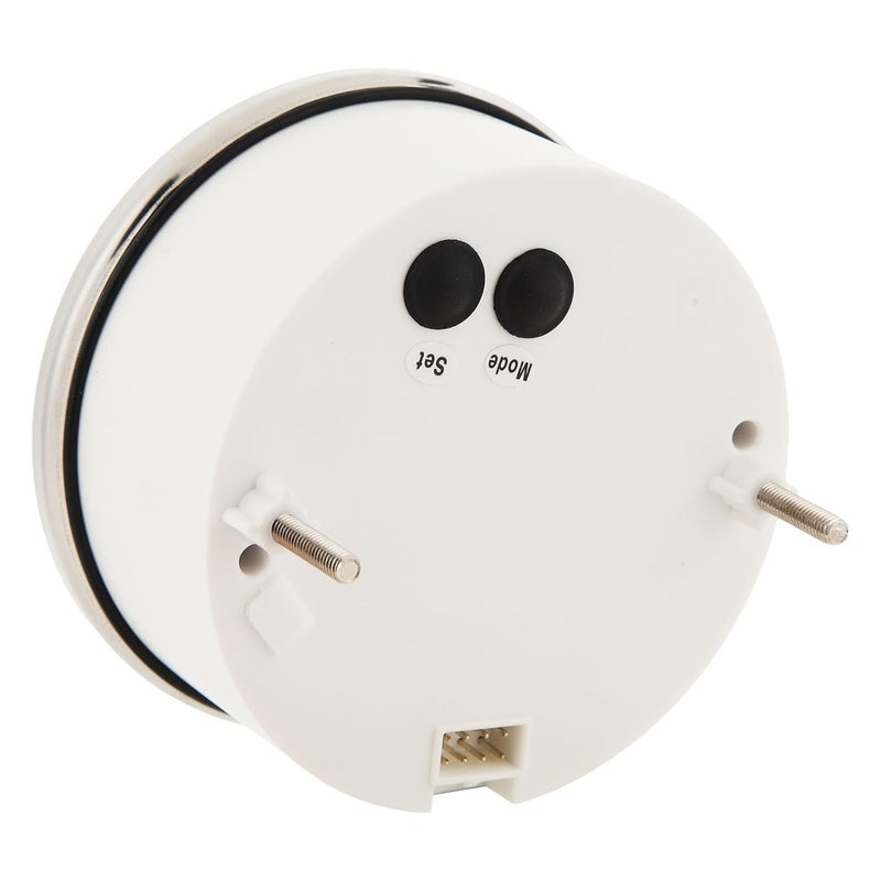 مقياس درجة حرارة الماء الرقمي 85 مم إضاءة خلفية LED مقاوم للماء IP67 من الفولاذ المقاوم للصدأ مضاد للضباب قرص أسود غطاء أمامي أبيض - Image 3
